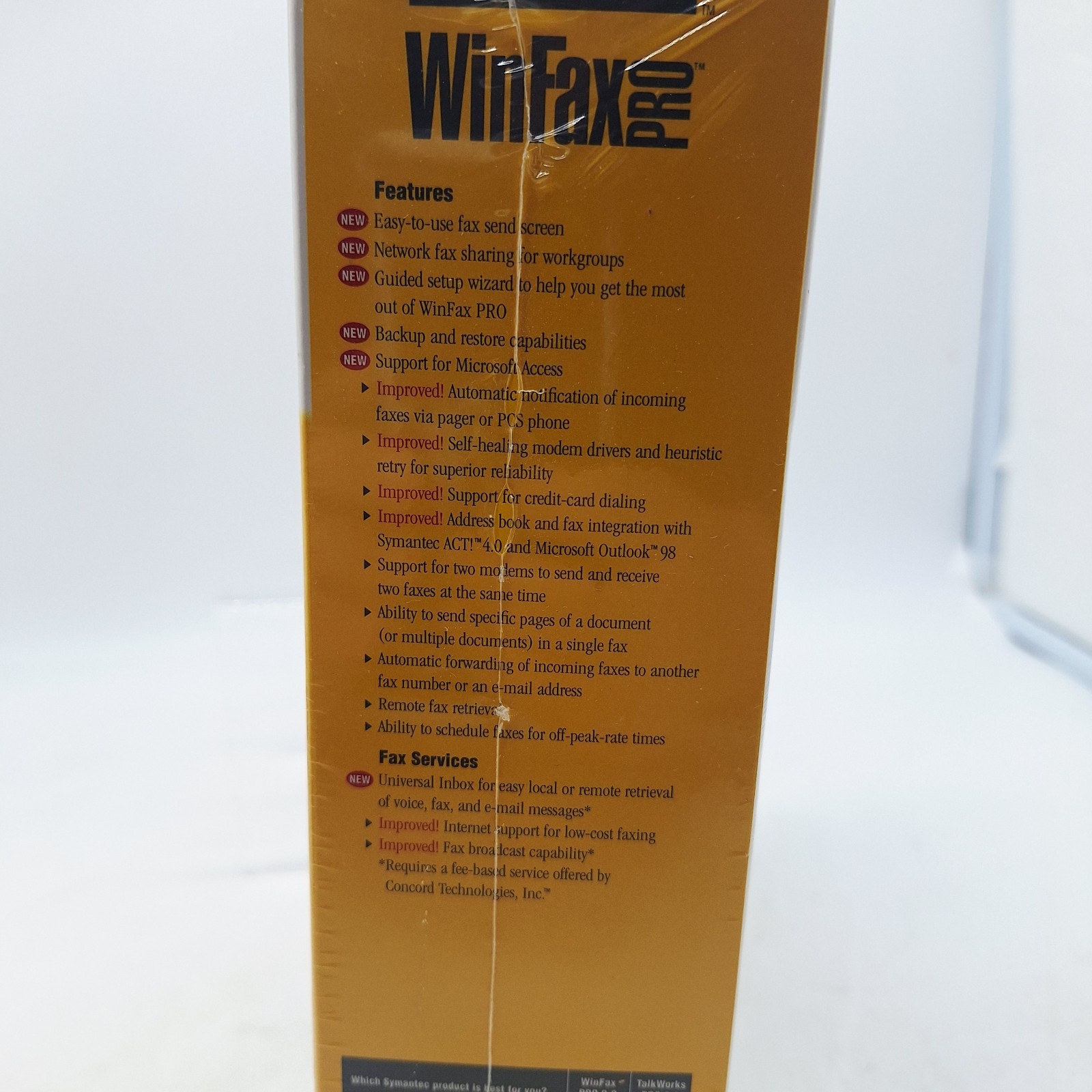 Symantec WinFax Pro Version 9.0 BRAND NEW FACTORY SEALED vintage Windows PC
