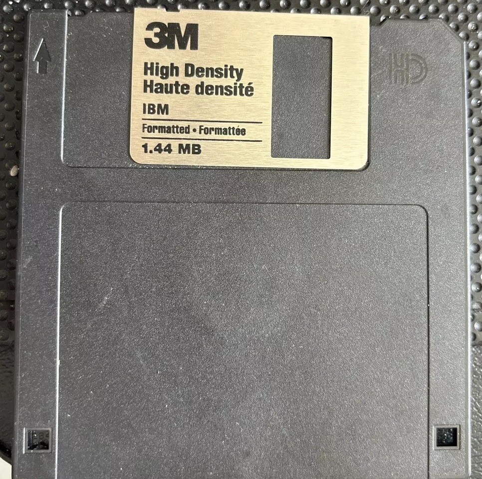 Vintage High Density 3M IBM Formatted 1.44 MB Floppy Diskette Only