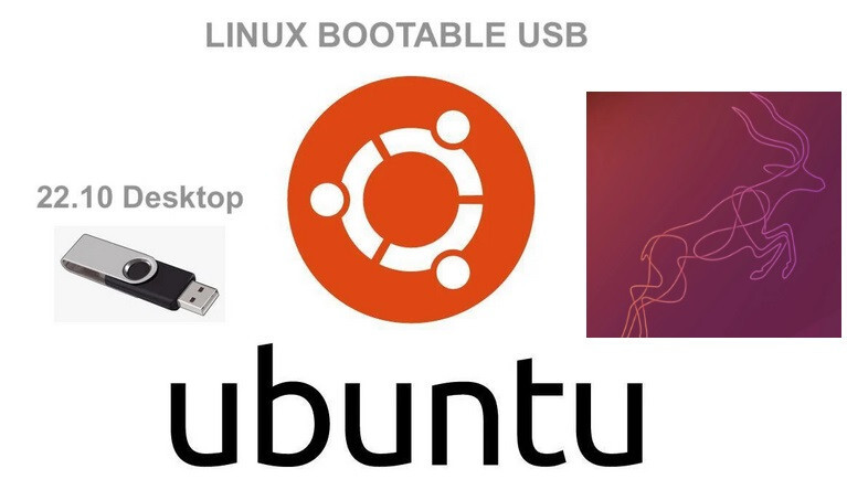 Ubuntu 22.10 Desktop Amd64 8GB Bootable USB Flash Installation Drive