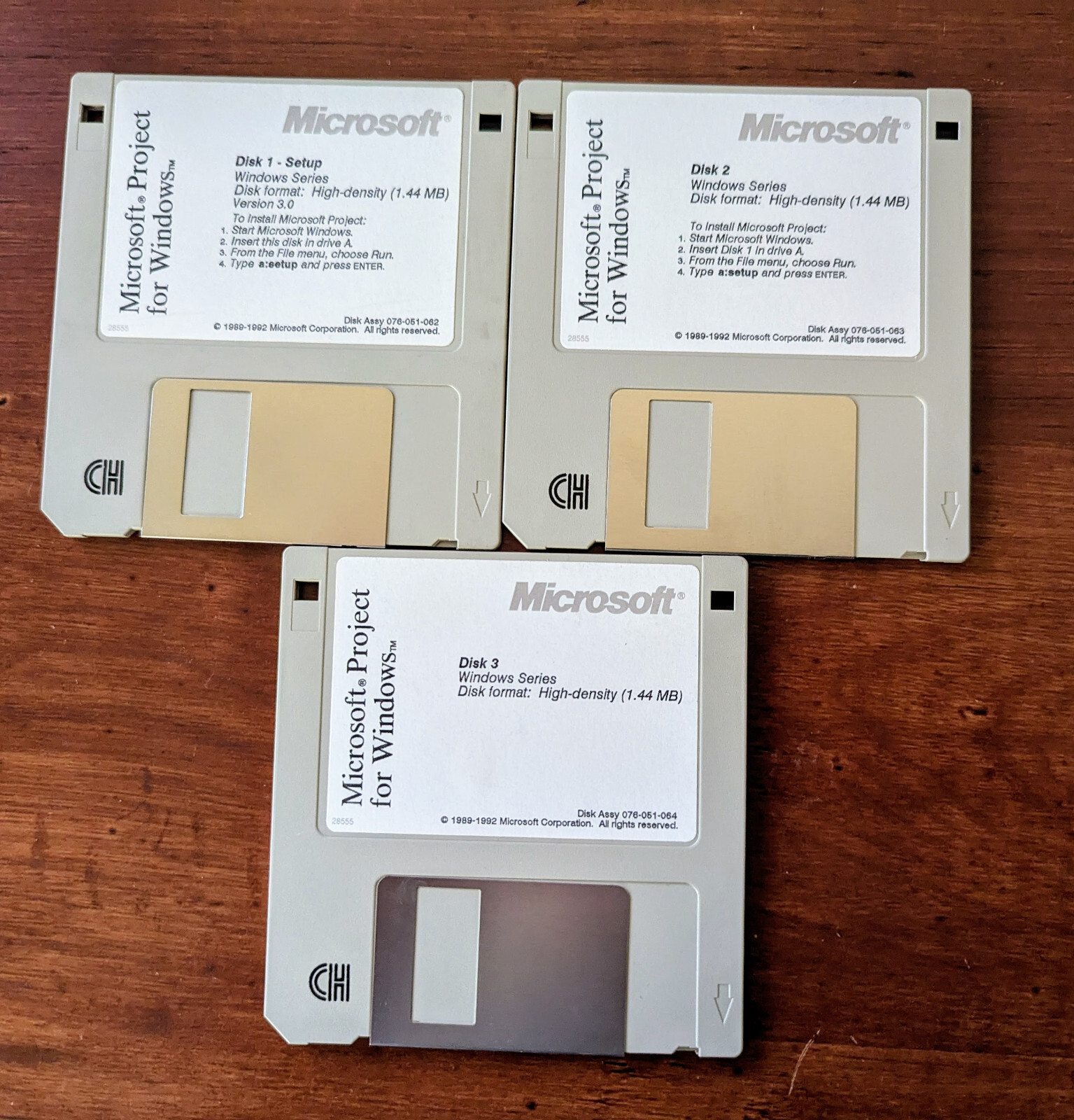 Microsoft Project 3.0 Software 3.5” Floppy Disks For Windows