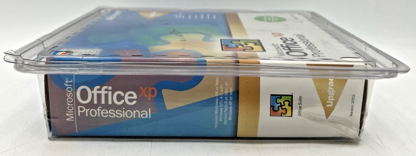 MICROSOFT OFFICE XP PROFESSIONAL CD VERSION 2002 SEALED CLAMSHELL PACKAGING