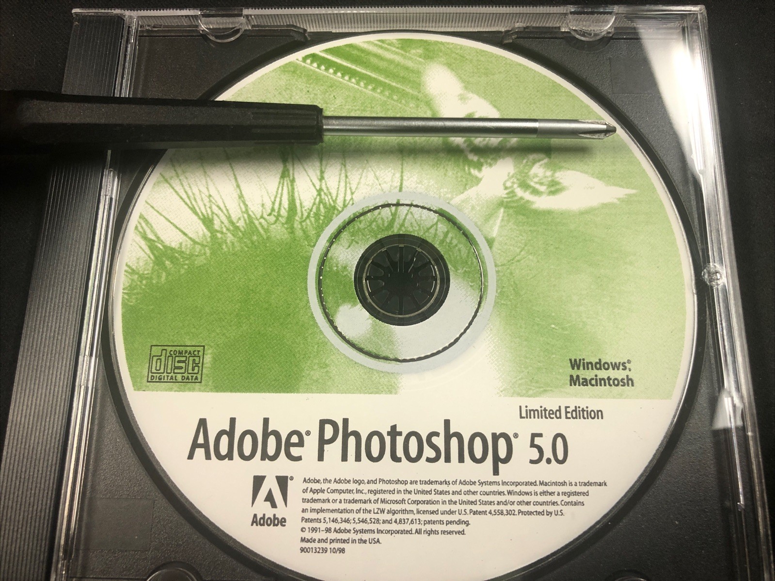 Ad-obe Photoshop 5.0 LE Limited Edition CD For Windows & Mac With Serial #/Case