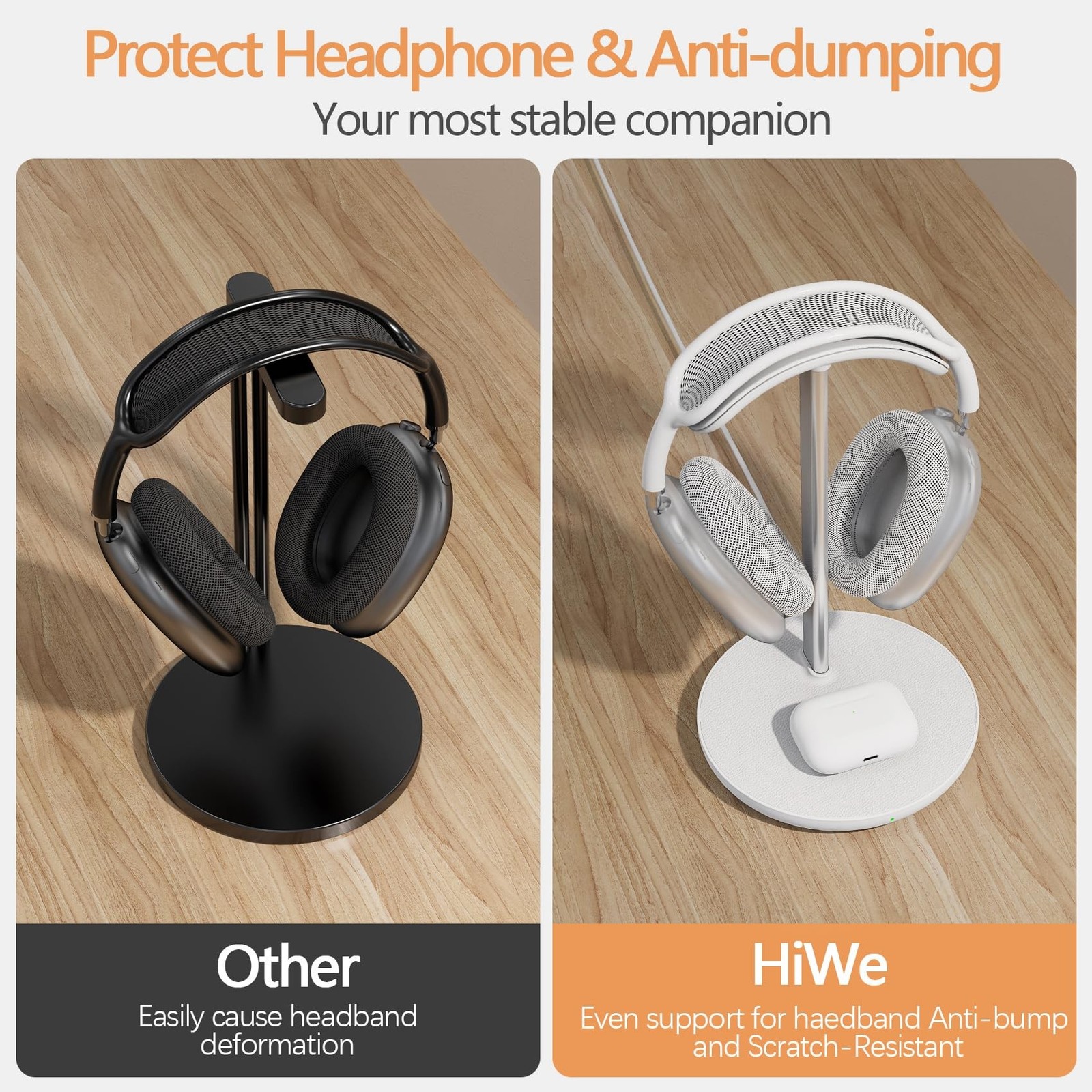 Headphone Stand with Wireless Charger, Gaming Headset Holder Hanger Rack 2 in…