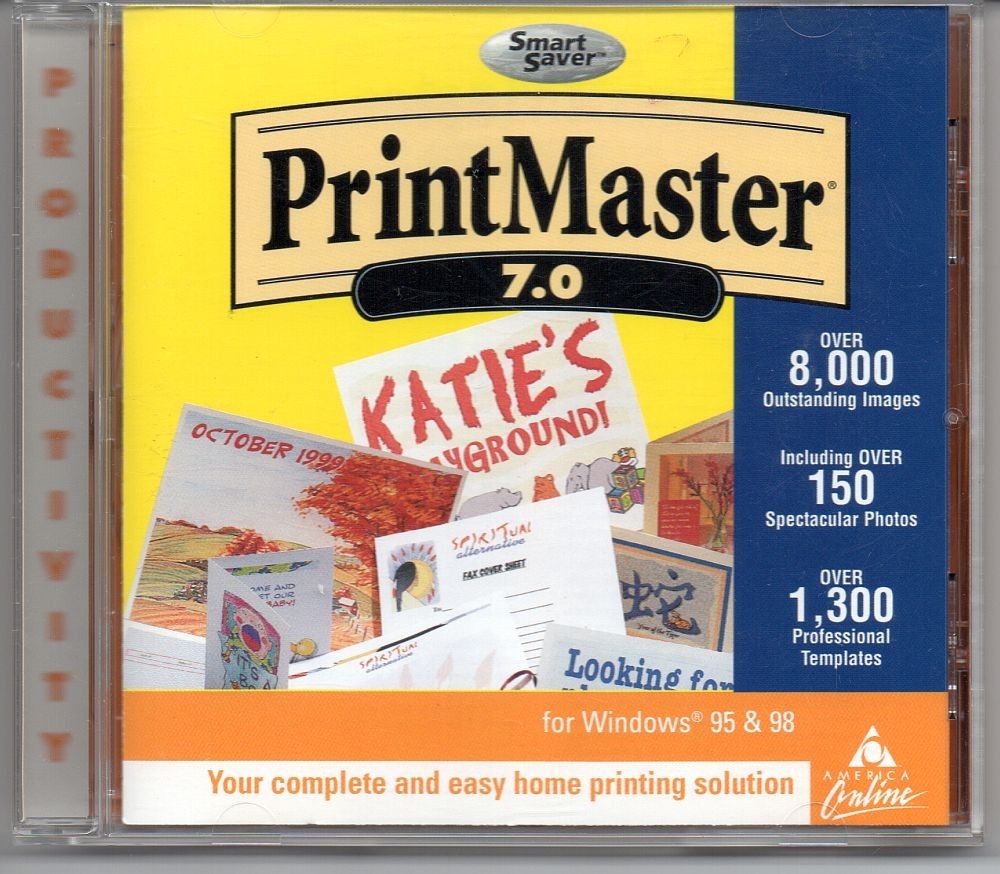 MINDSCAPE – PRINT MASTER 7.0; DESKTOP PRINTING – GREETING CARDS, ETC. WIN 95/98