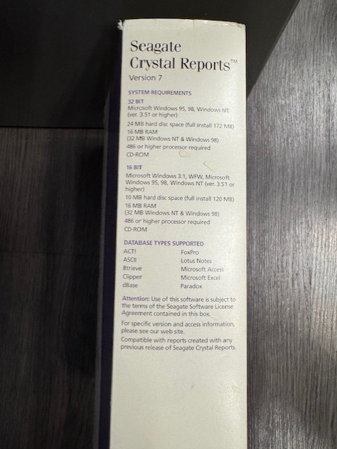 Seagate Crystal Reports – Version 7 – Standard