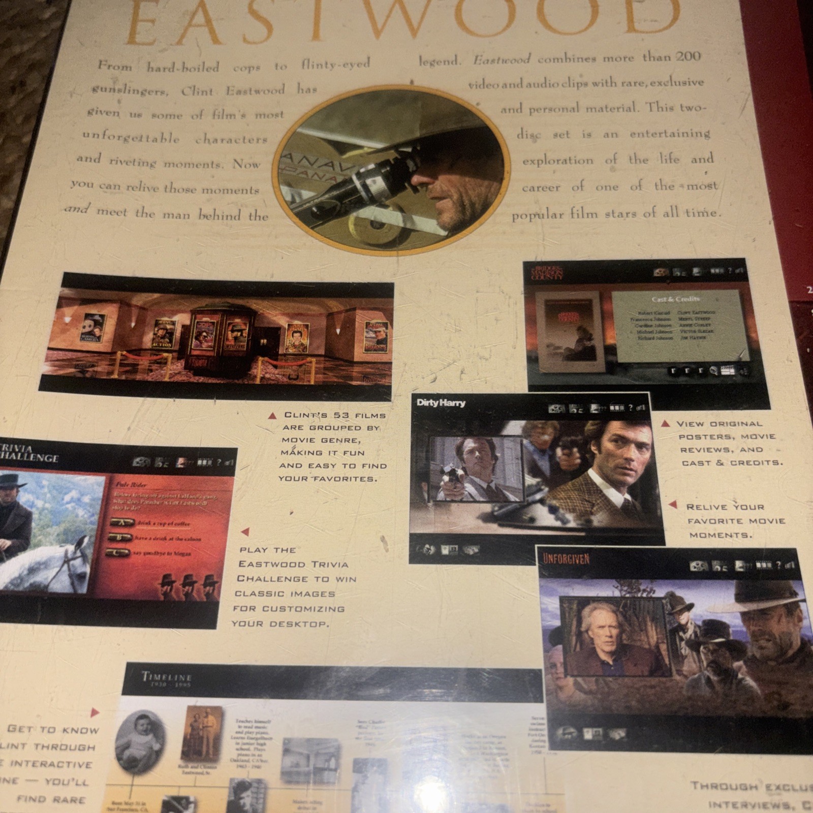 Vintage MS Windows 95 Clint Eastwood Collector Set New SEALED Rare Movie Game