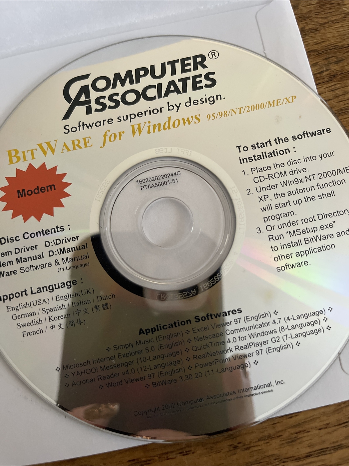 Computer Associates PC Software