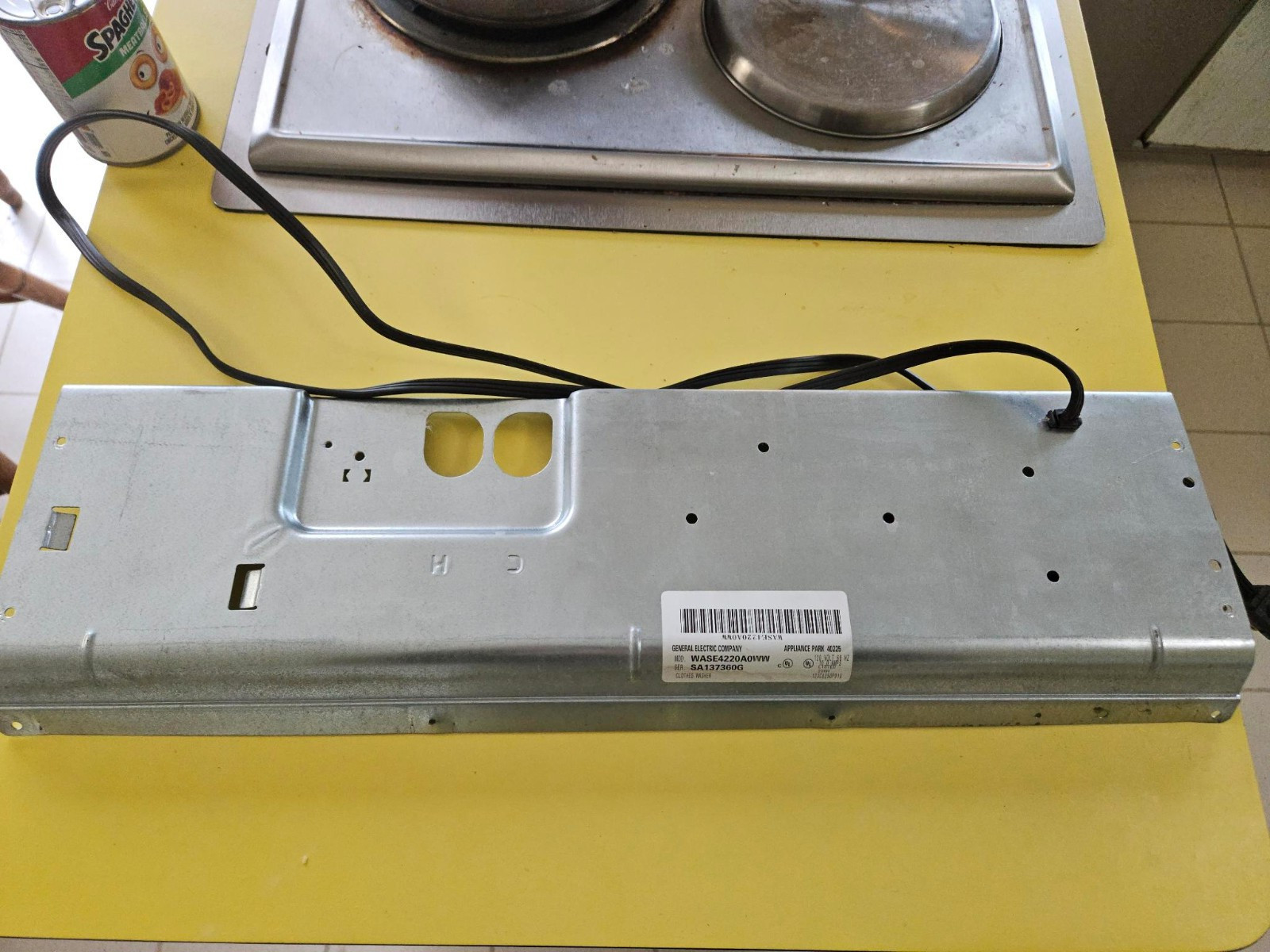 OEM GE PANEL BACK WH46X337 with electrical cord.