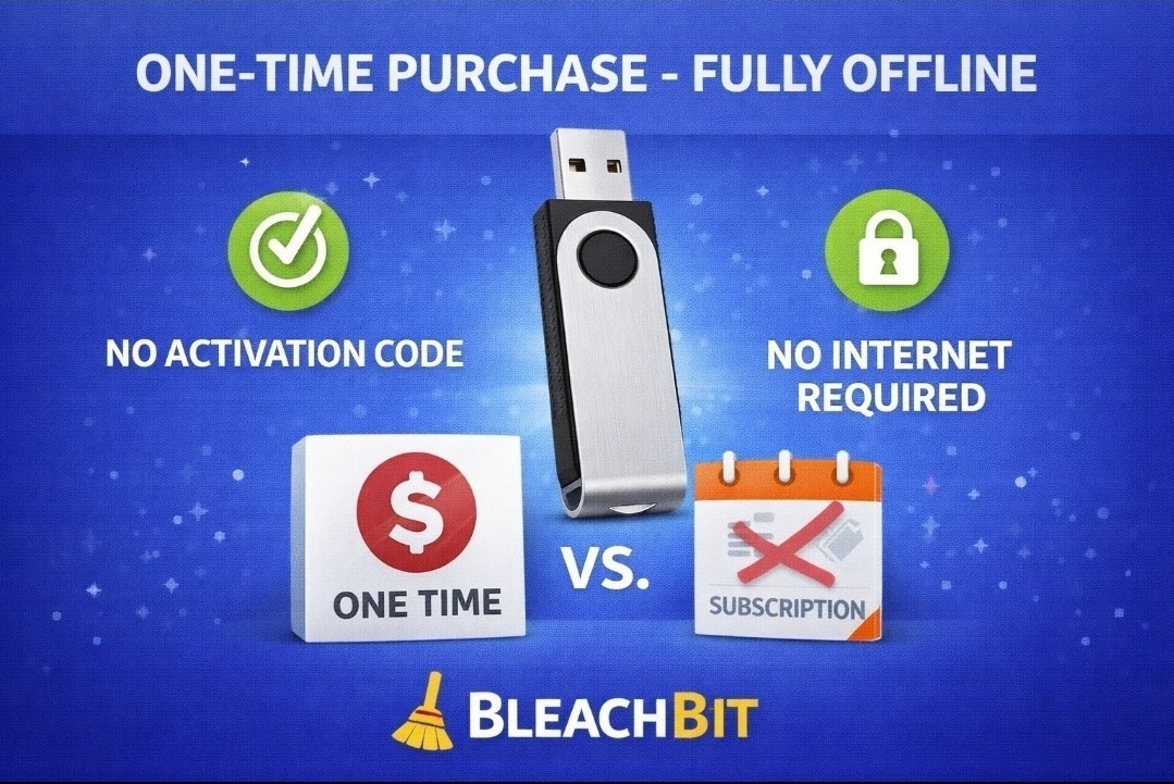 JML | BleachBit Privacy Cleaner USB Toolkit PC Cleanup No Subscription Portable