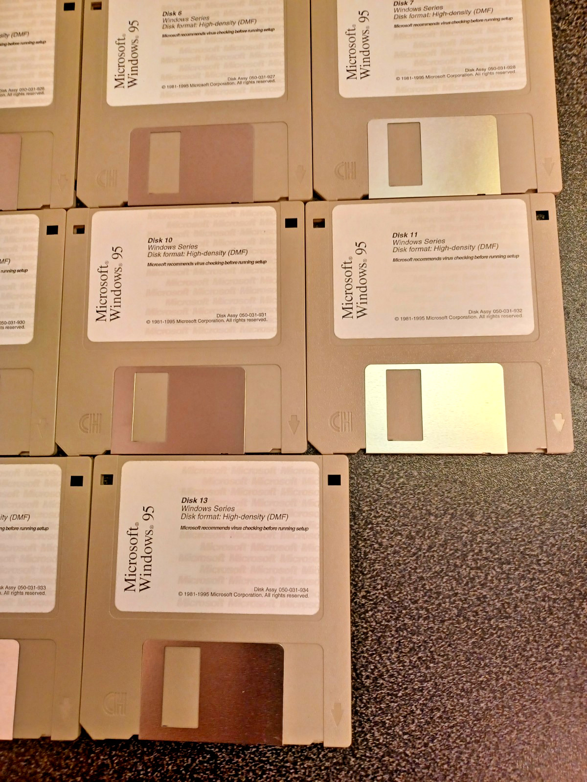 Microsoft Windows 95 Original 13 Floppy Disk Set w/ Setup Boot Disk 3.5″ VTG