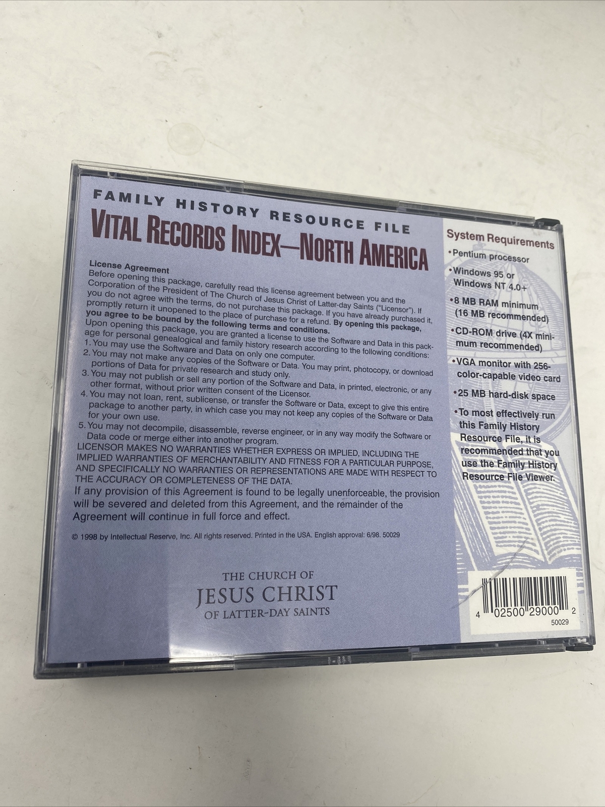 Family History Resource Vital Records Index CD British Isles & North America LDS