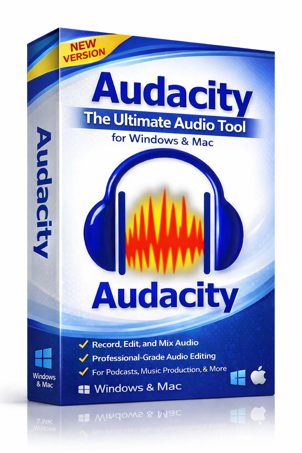 Audacity 2026 Software, Professional Audio Music Editing Recording, Podcasting
