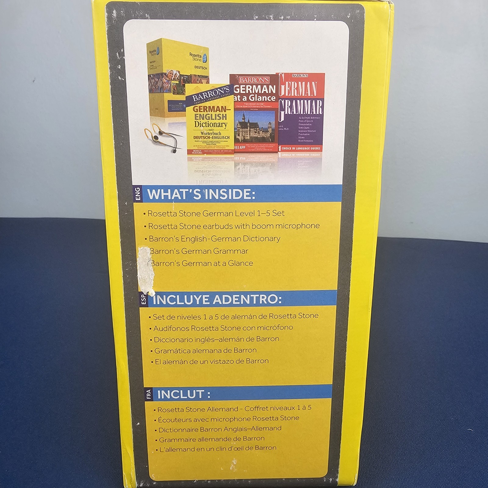 Rosetta Stone Deutsch (German) Level 1-5 set with Barron’s Dictionary – NIB