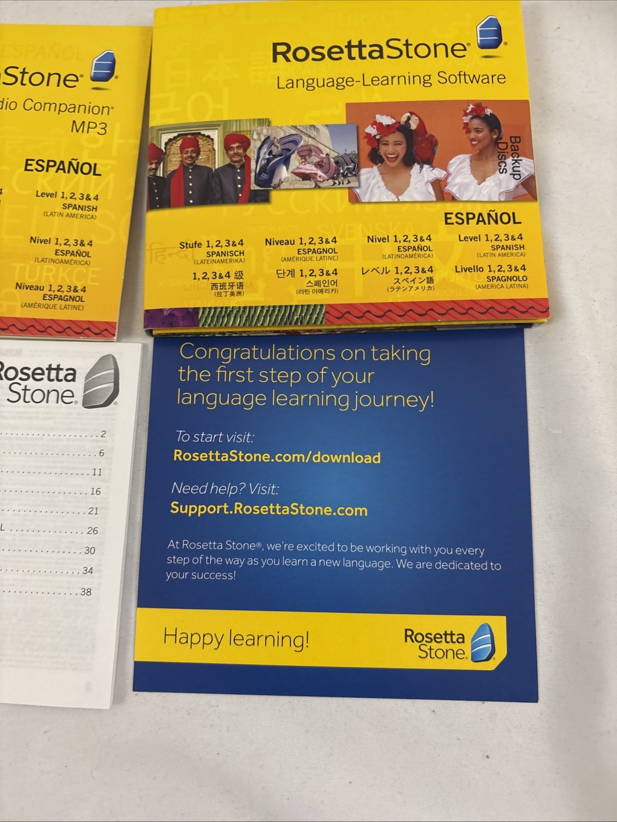 ROSETTA STONE Complete ESPAÑOL Spanish Version 4 Level 1, 2, 3 4 new in Open Box
