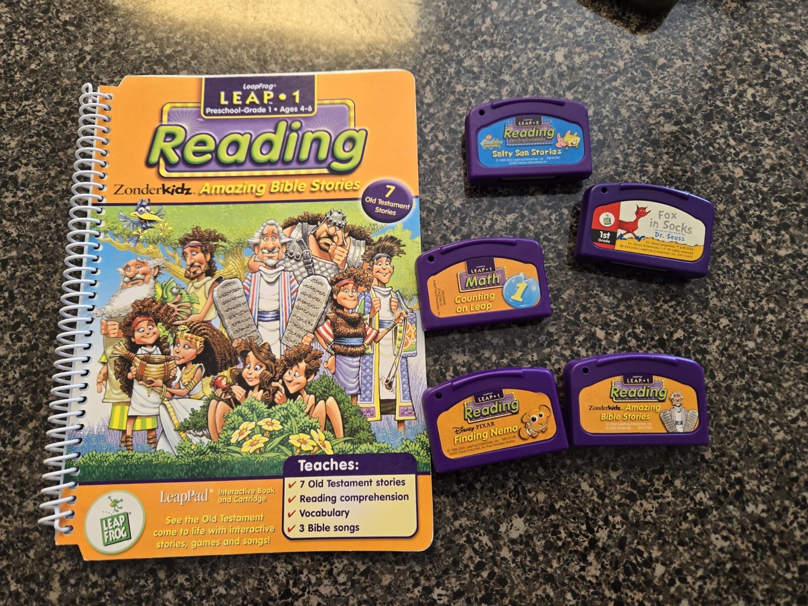 Leapfrog Leap Pad Lot 1 Book 5 Cartridges