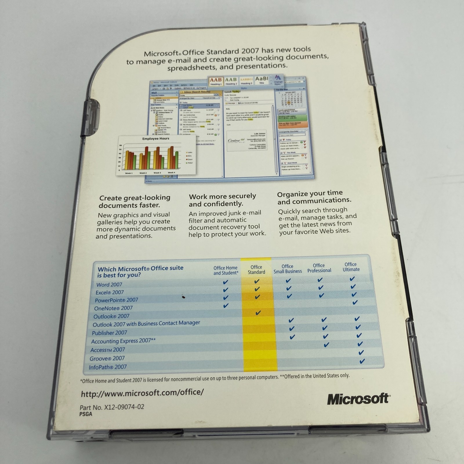 Microsoft Office Standard 2007 Full Suite Word Excel PowerPoint Outlook Academic