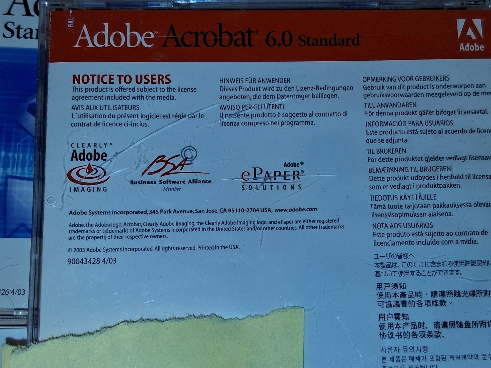 Adobe Acrobat 6.0 Standard 90046061 for Windows PC with Serial Number