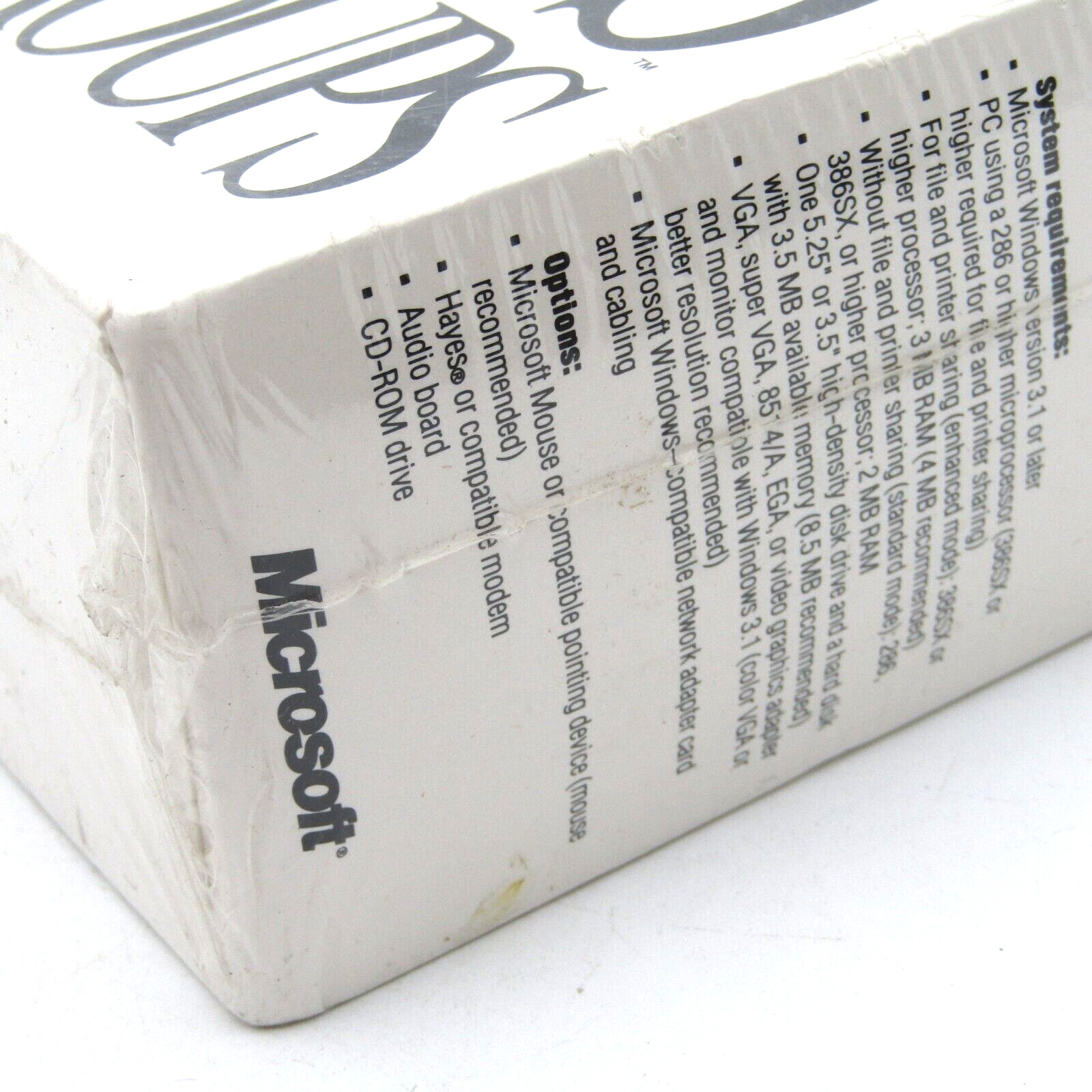 Microsoft Windows For Workgroups Enhancements For Windows 3.1 One User Sealed