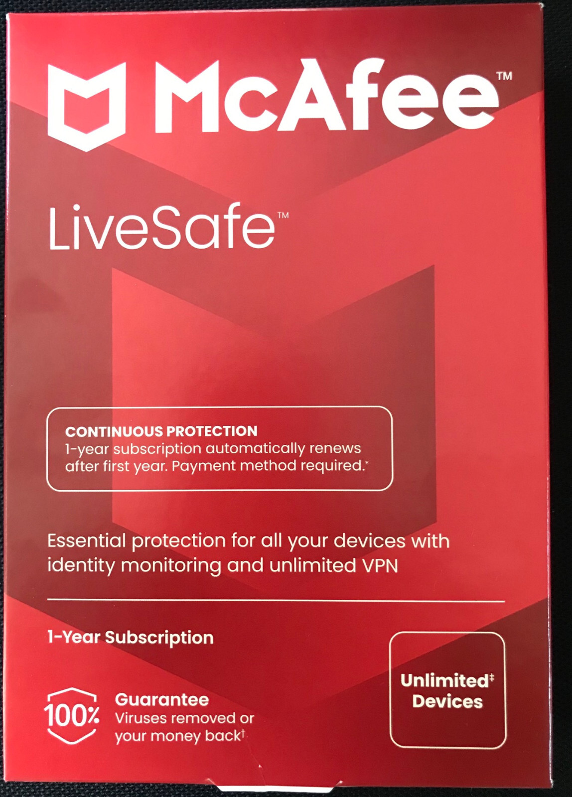 New 2025 McAfee LiveSafe, Unlimited Devices, Antivirus Internet Security 1 Year