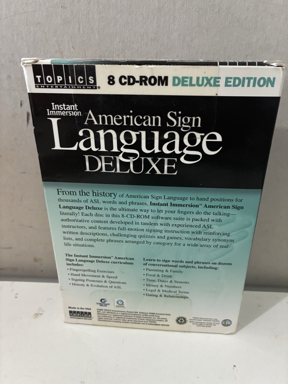 American Sign Language Deluxe Edition Instant Immersion 8-CD ROM