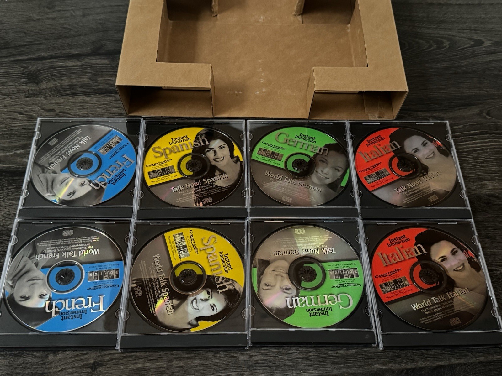 Instant Immersion Language Lab 8 CD Set PC/Mac French Italian German Spanish EXC