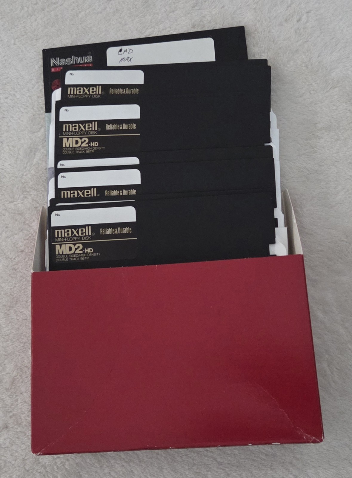 Lot of 9 Vintage 5-1/4 Inch Floppy Disks Double Sided High Density Maxell