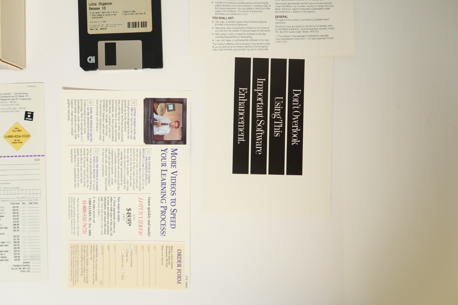 Lotus Organizer Vintage PC Computer Program Software 3.5″ Hard Disk 1992