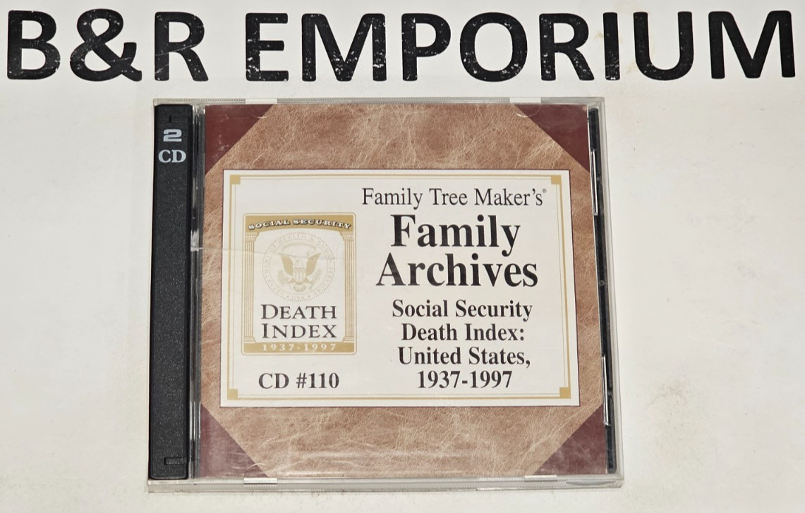 Social Security Death Index U.S. 1937-1997 – (1998 Broderbund) – Used 2-CD-ROM