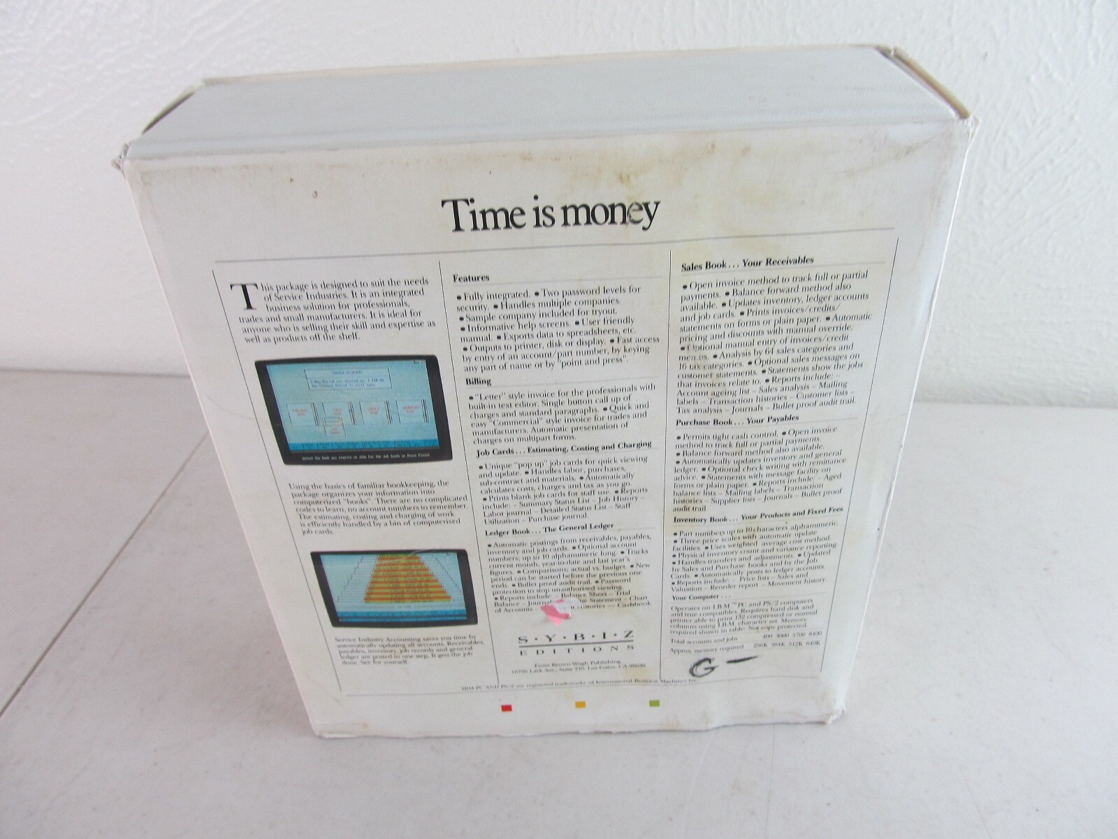 SYBIZ Editions Service Industry Accounting Software 1988 VIntage PC Floppy Disk