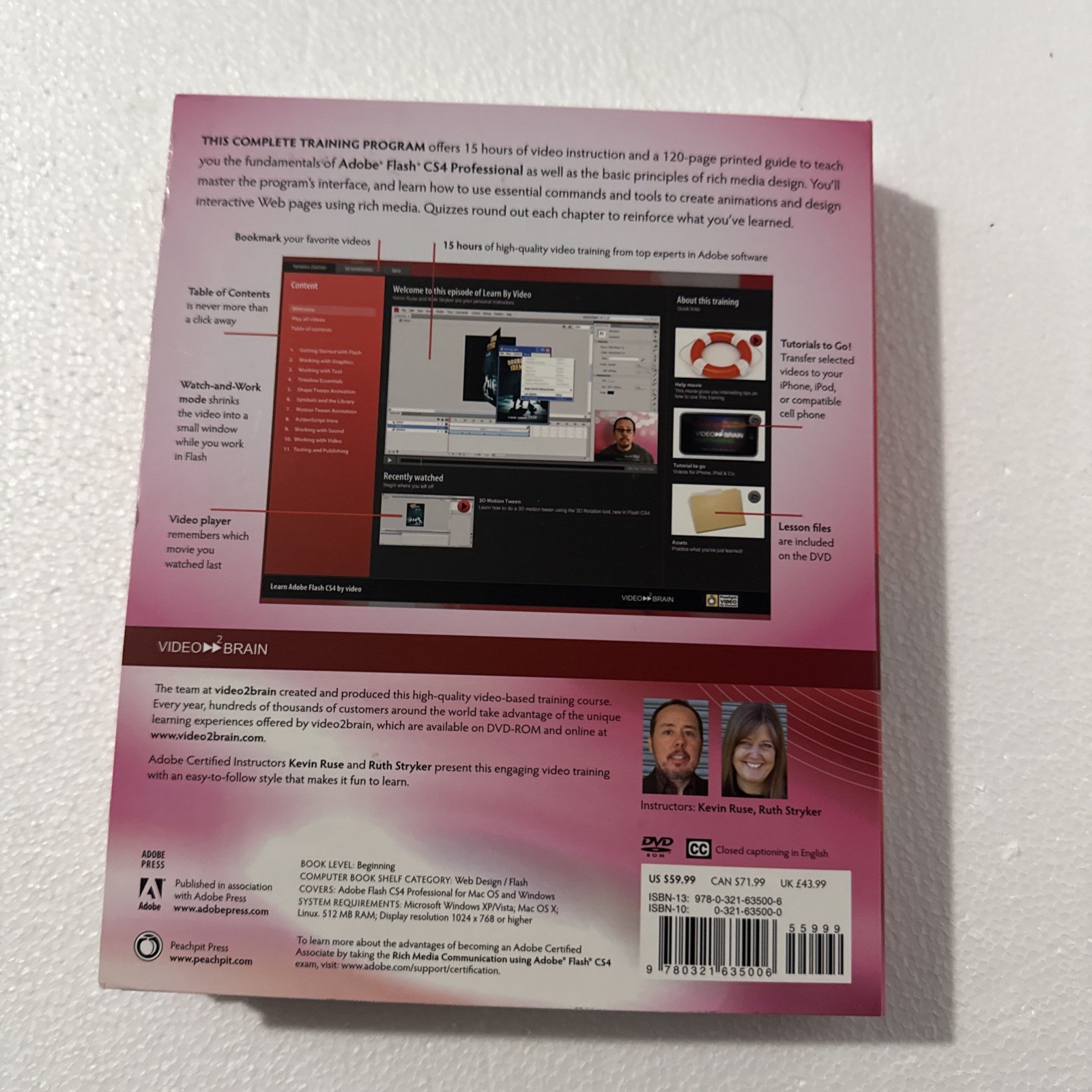 Adobe Flash CS4 Professional Learn By Video Plus Guidebook 2010 Digital Training