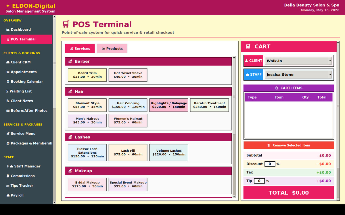 Salon Management Software USB Spa POS Booking Invoice System Windows Mac