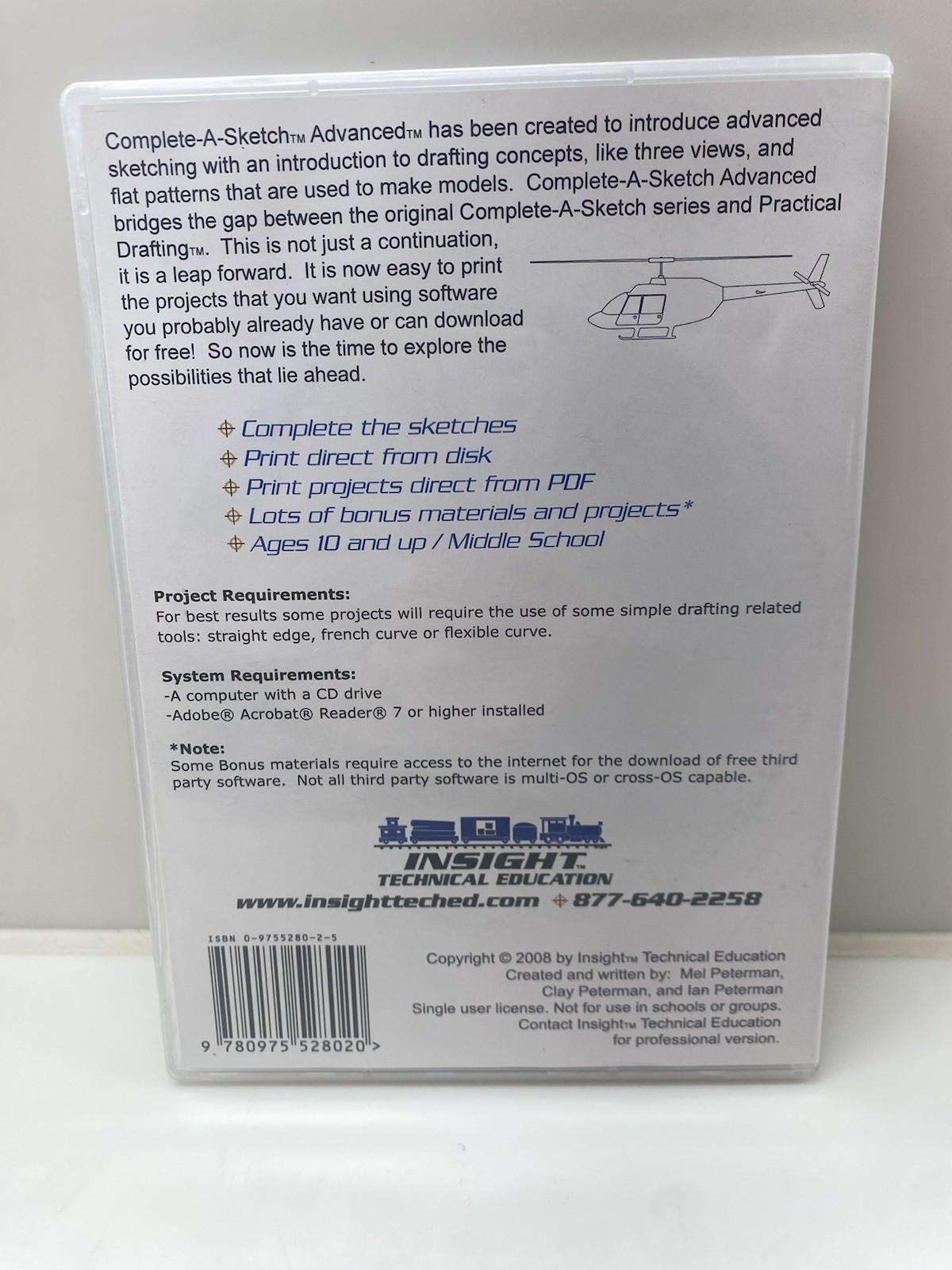 ADVANCED COMPLETE-A-SKETCH CD-ROM Art Course Drafting Technical Sketching 3D NEW
