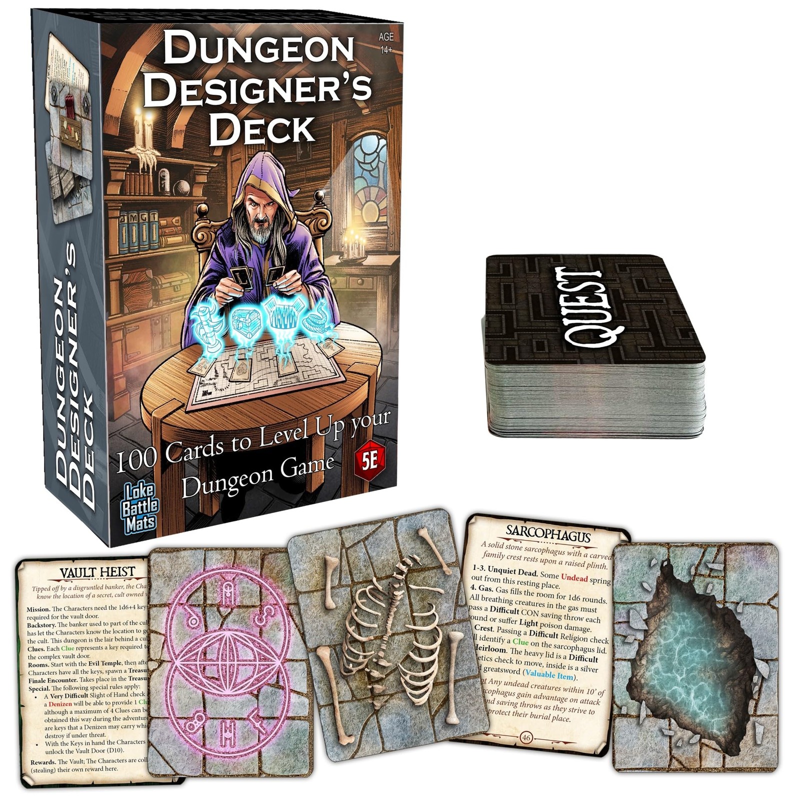 Dungeon Designer’s Deck – 100 Fantasy RPG Map Cards to Deal Your Own Dungeon | I