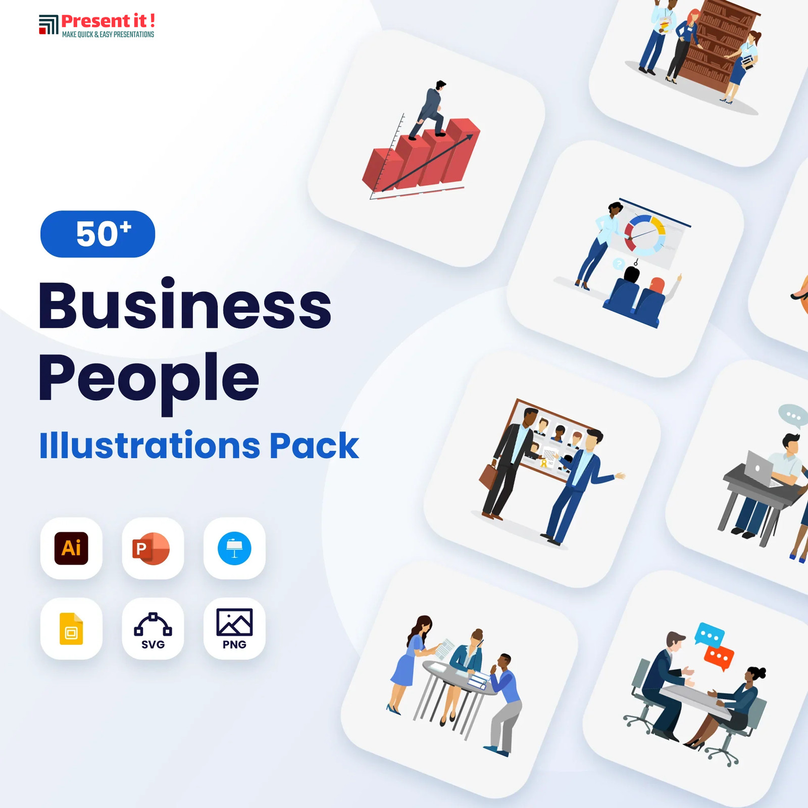 50 Business People Illustrations Pack