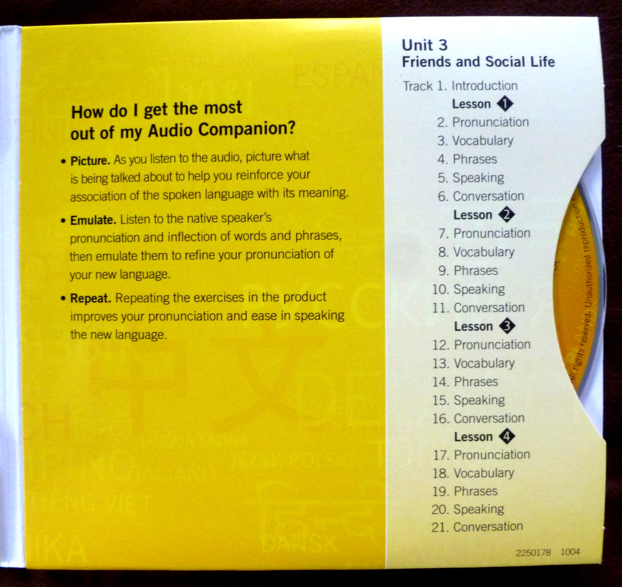 ROSETTA STONE RUSSIAN AUDIO COMPANION 4 CDs LEVEL 2, UNITS 1,2,3,4, VERSION 1.0