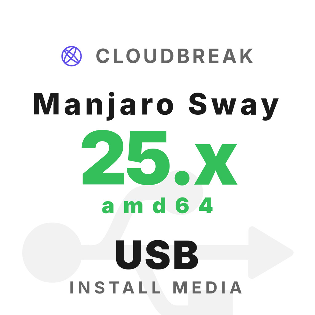 Manjaro Sway 25.x amd64 Bootable/Live Install USB NEW