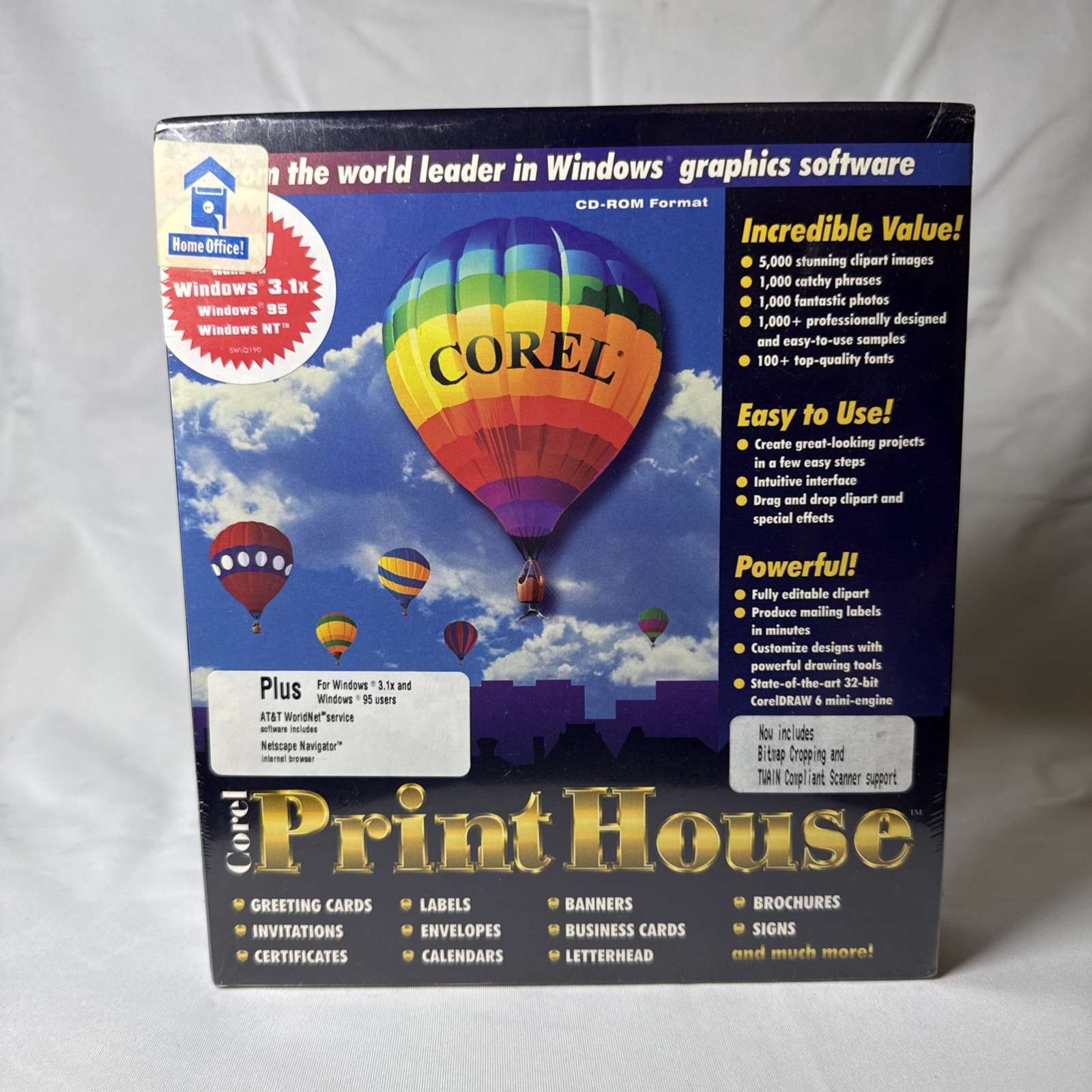 Corel Print House NIB CD-ROM Vintage 1995 Brand New Complete Software
