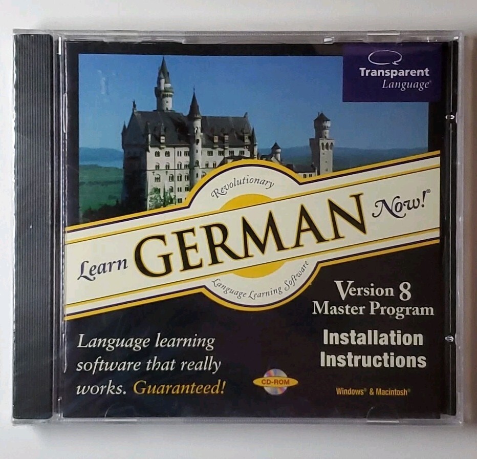 New – Learn German Now! Transparent Language Version 8 Master Program Win/Mac CD
