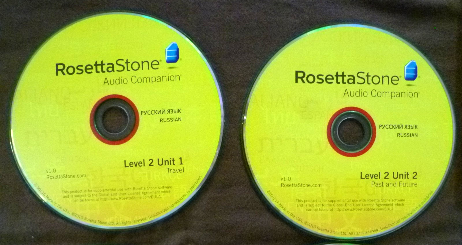 ROSETTA STONE RUSSIAN AUDIO COMPANION 4 CDs LEVEL 2, UNITS 1,2,3,4, VERSION 1.0