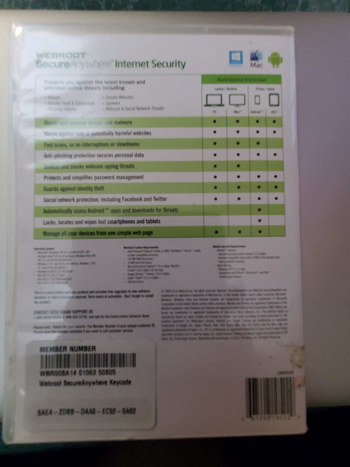 $49.99 SEALED Webroot Internet Security PC Mac Mobile Android & iOS