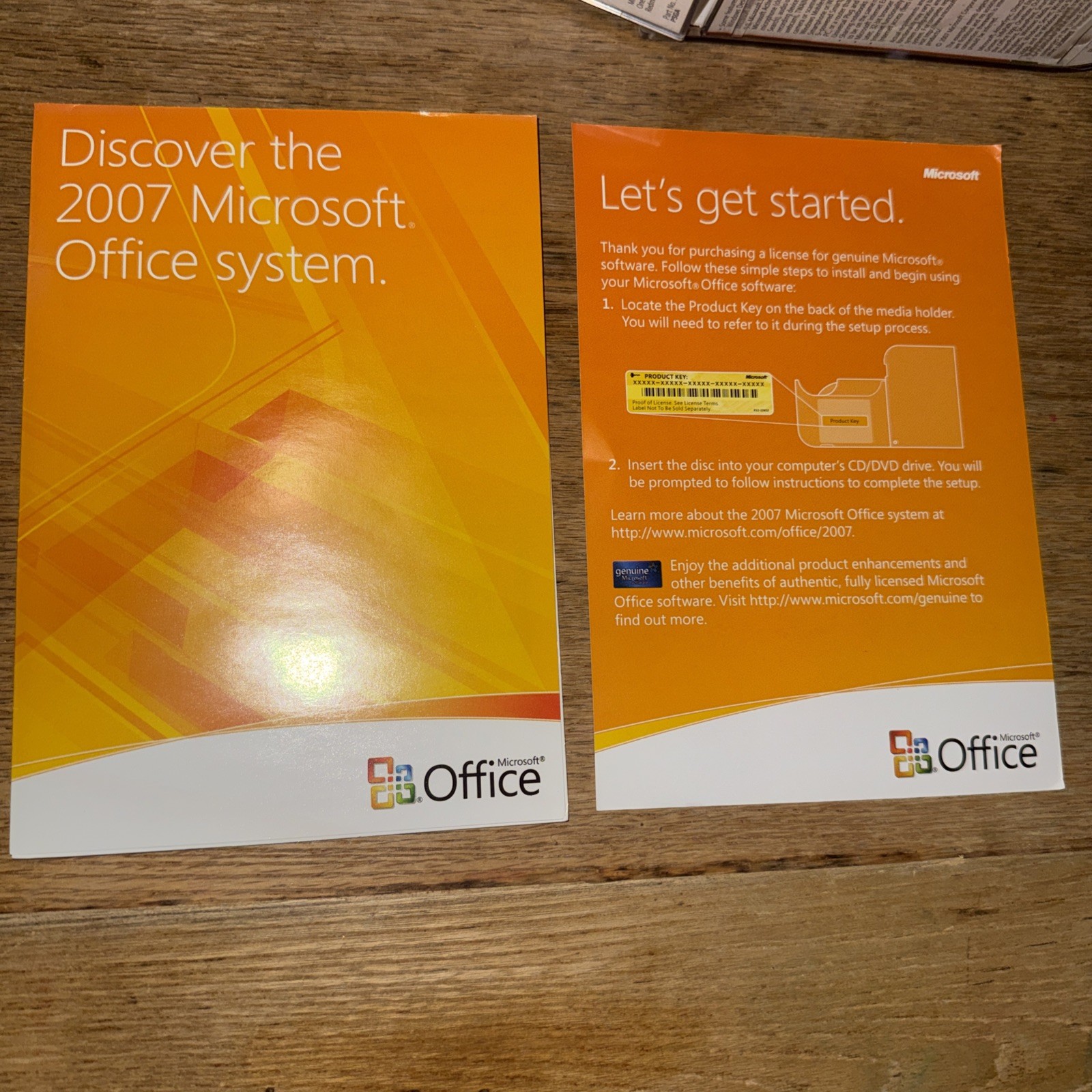 Microsoft Office Home and Student 2007 Word Excel PowerPoint OneNote With Key