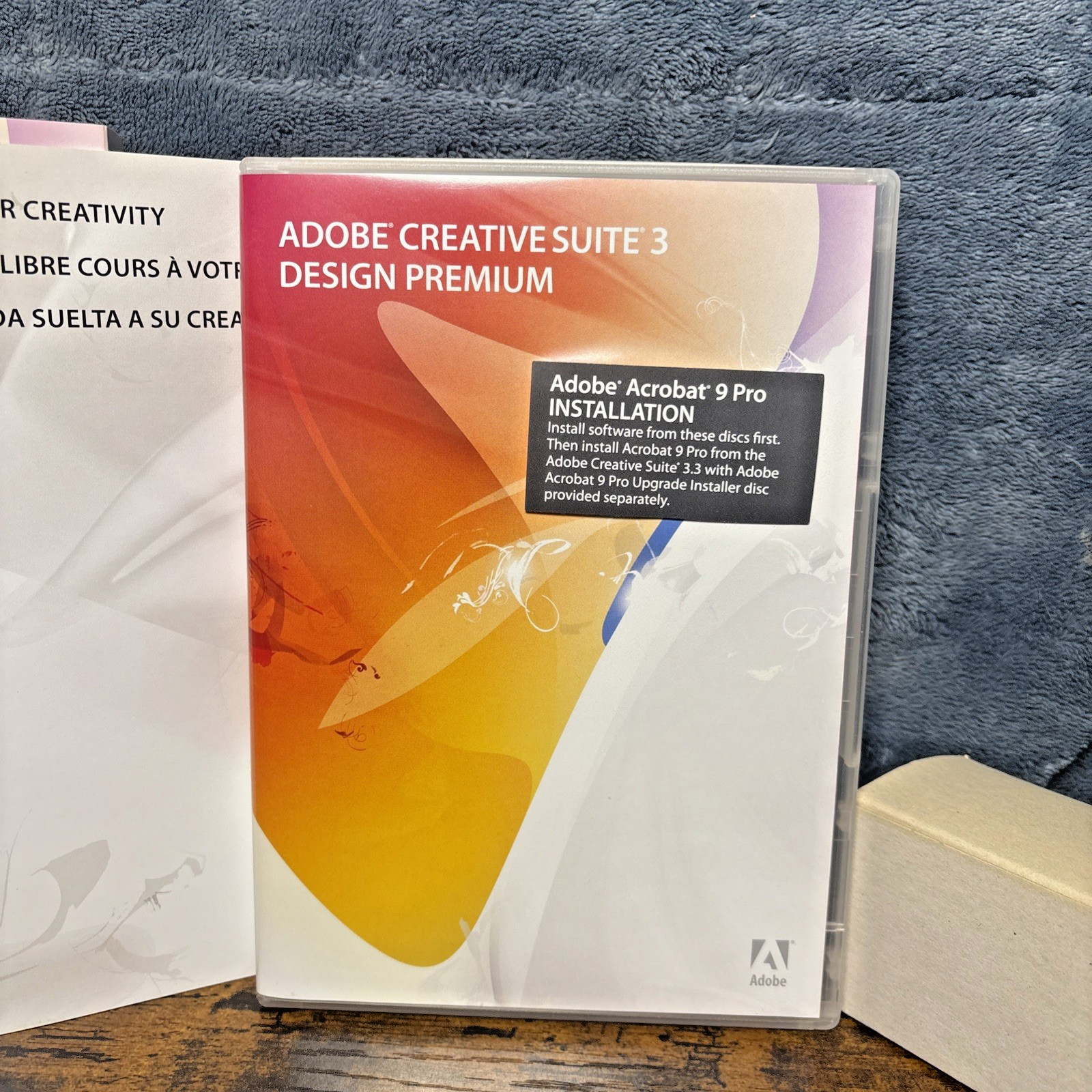Adobe Creative Suite 3 Design Premium, 3 Disc Set, Box & Paperwork