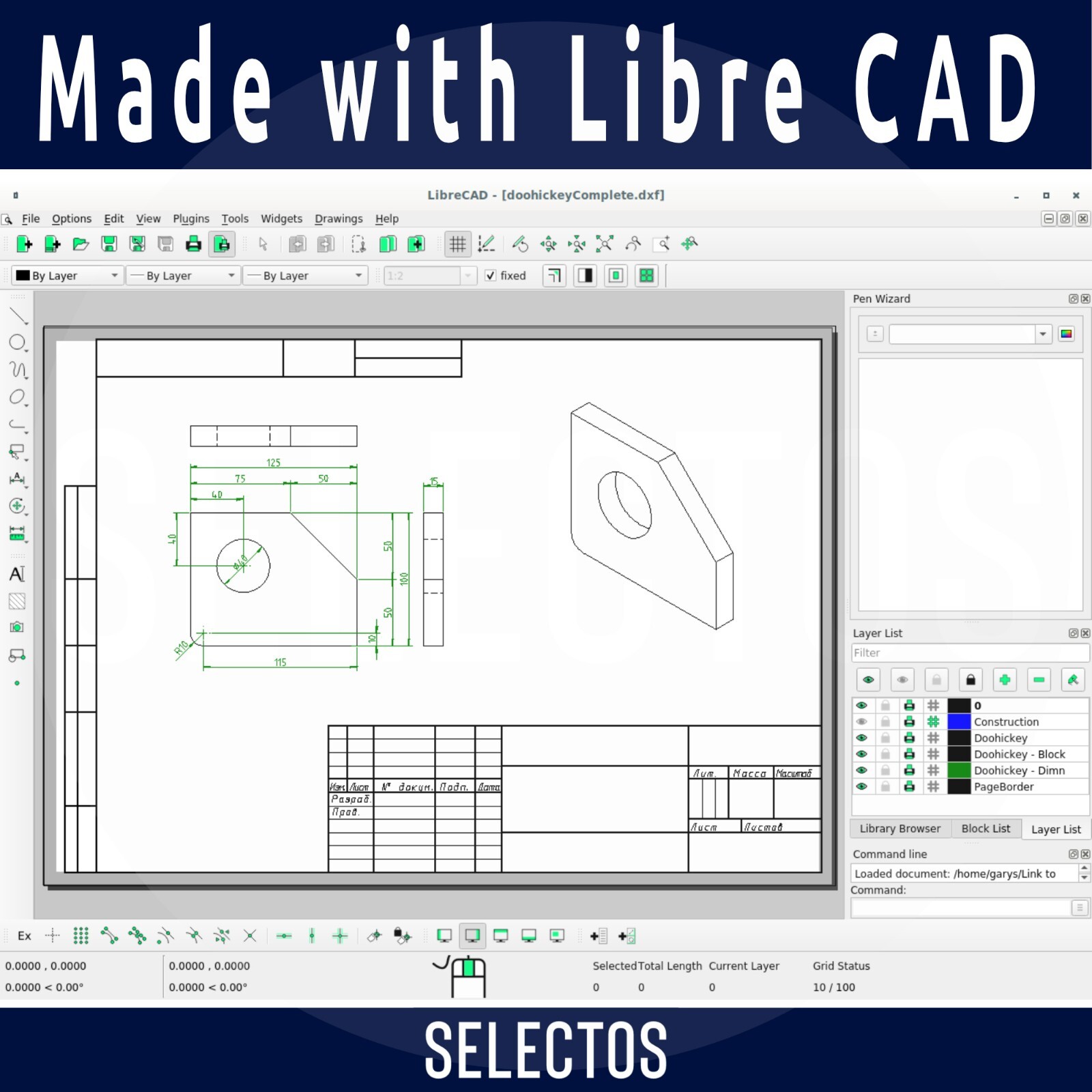 2024 Libre CAD 2D Design Software CD for Windows & Mac + PDFs Install, Manual