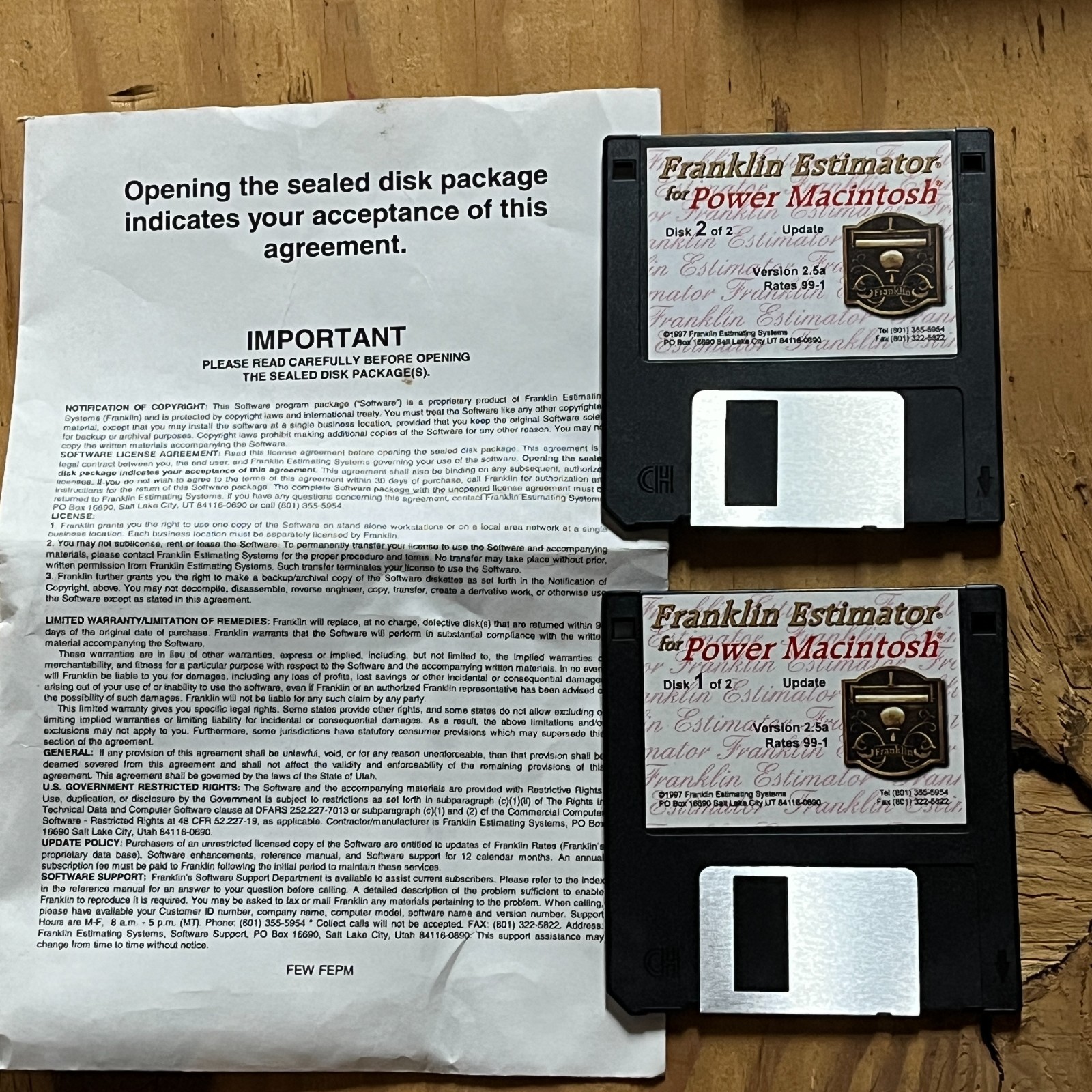 Franklin Estimator Version 2.5, 1994 3.5″ Floppy Disk In Packaging For Macintosh