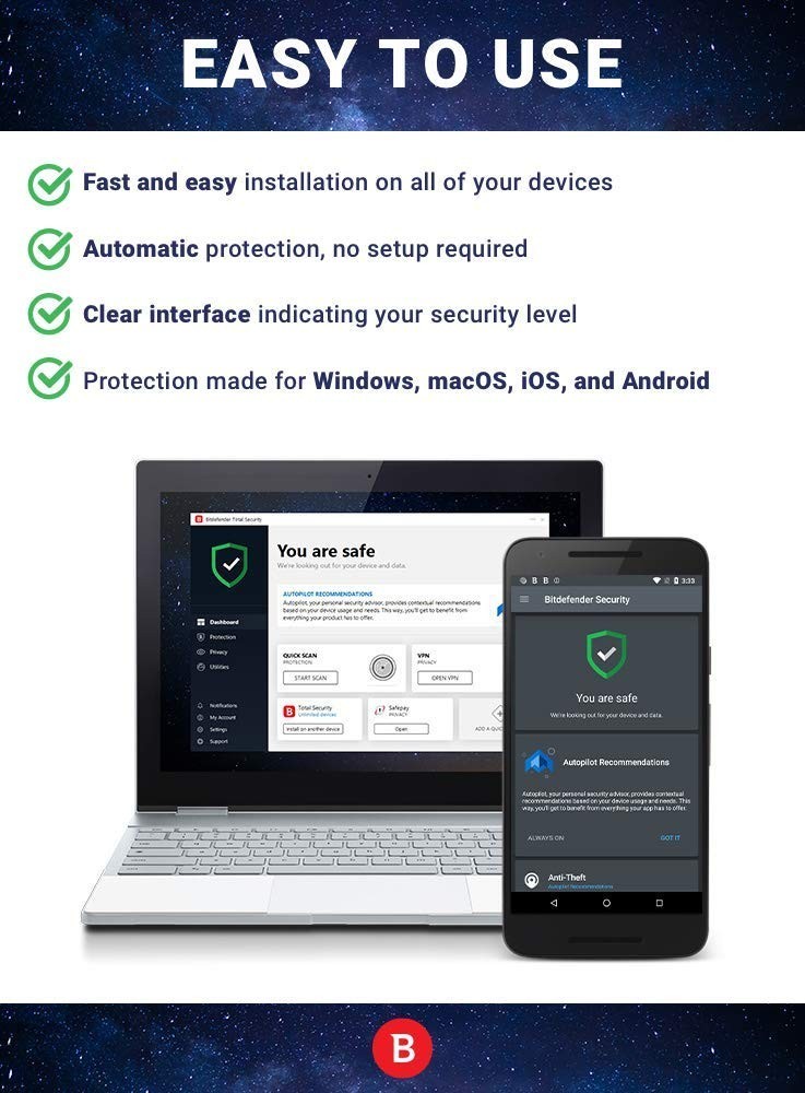 Complete Antivirus & Internet Security Suite – 5 Devices, 1 Year, PC/Mac, Activa