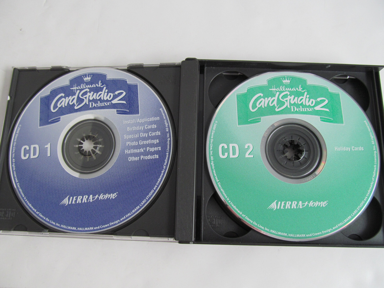 Hallmark Card Studio 2 Deluxe Photo Software 4 CD Set PC Sierra Home 2000 Vtg K