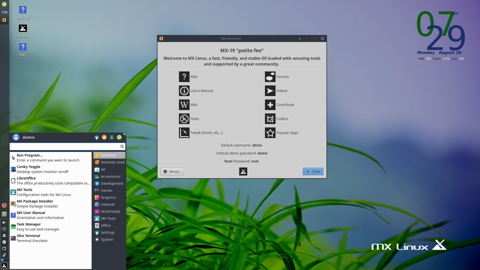 Latest MX Linux 19 Desktop 32 bit and 64 Bit on Bootable DVD New Release DVD