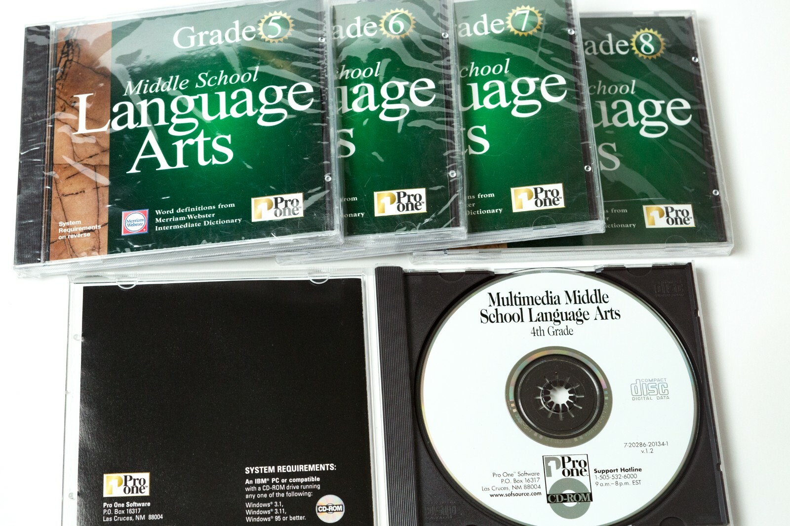Language Arts Grade 4, 5, 6, 7 & 8 CD Pro One Multimedia Middle School Vintage
