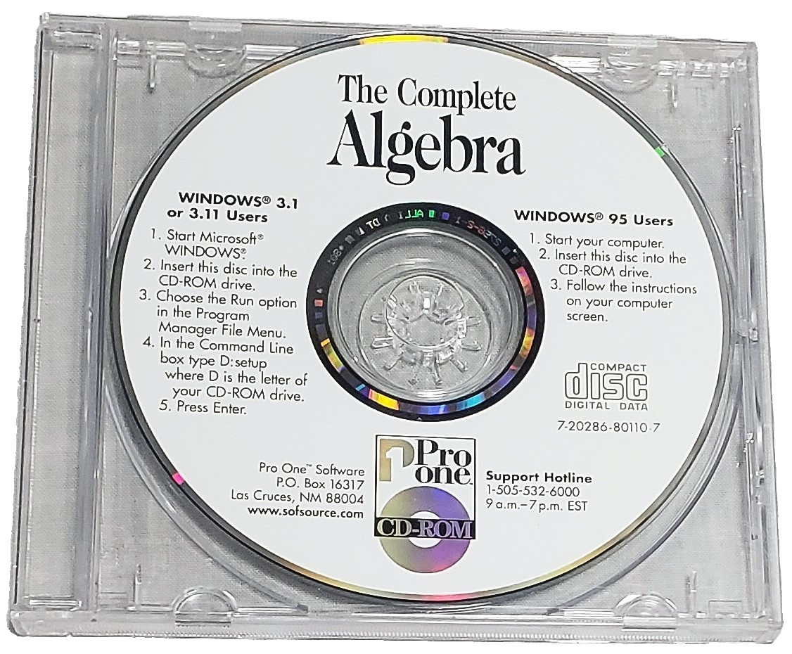 Pro One Multimedia Algebra (PC, 1995) CD ROM DISC ONLY