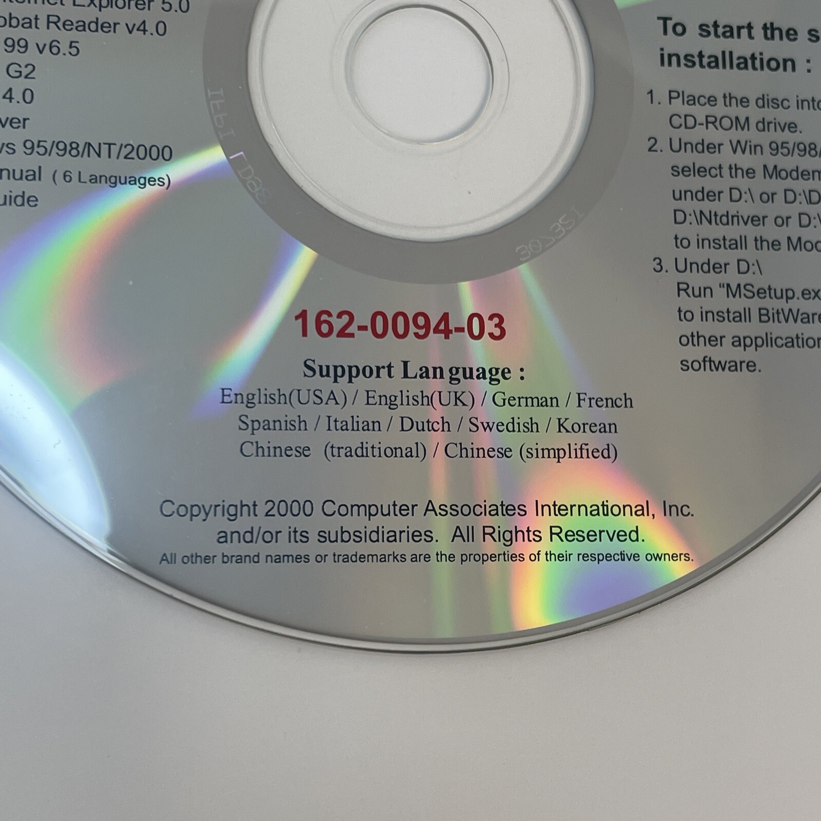 Computer Associates BitWare for Windows